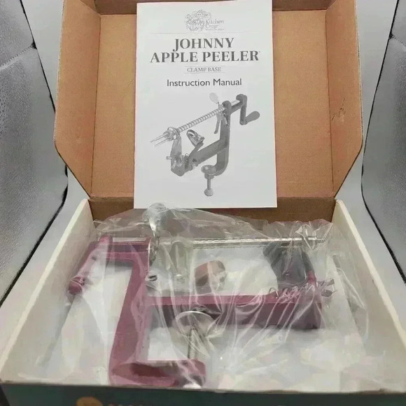 Johnny Apple Peeler (VKP1011), Clamp Base, Stainless Steel Blades, Red - Picture 5 of 6
